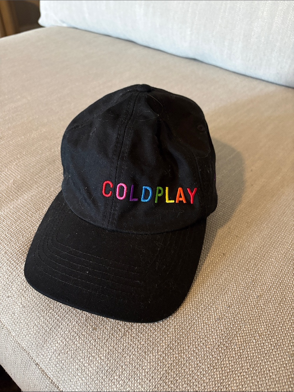 Coldplay Black Cap with multi colored Embroidery
